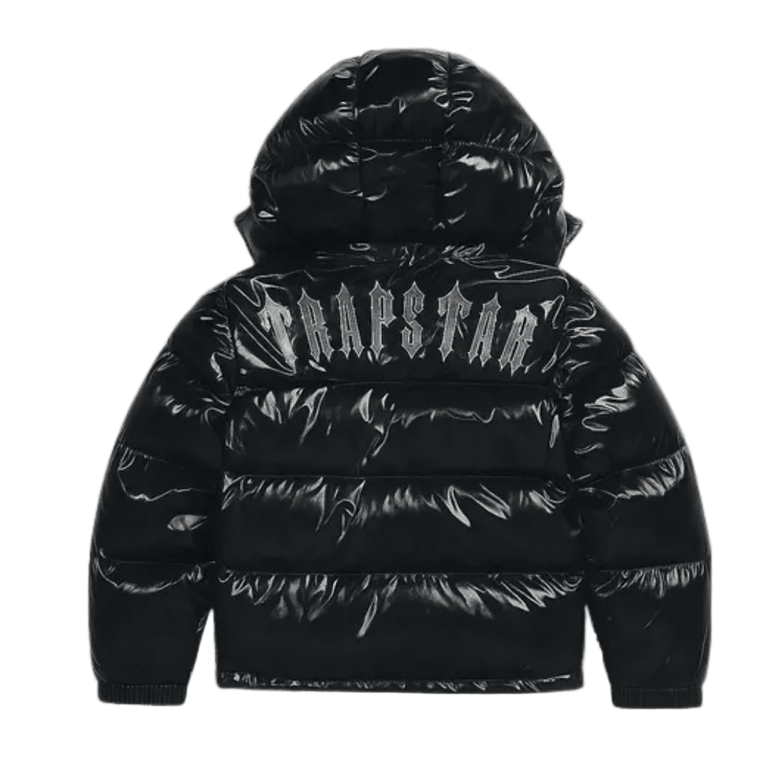 Trapstar Irongate Hooded Puffer Jacket – Shiny Black | Luxem Swiss