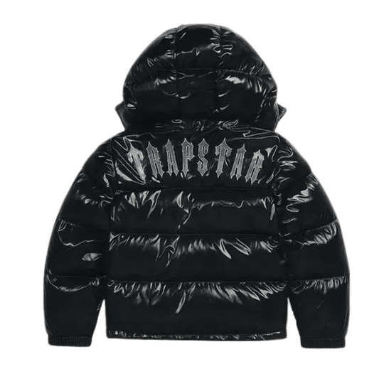 Trapstar Irongate Hooded Puffer Jacket – Shiny Black | Luxem Swiss