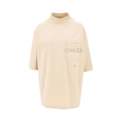 MAISON MARGIELA Koszulka z nadrukiem logo w stylu „distressed”