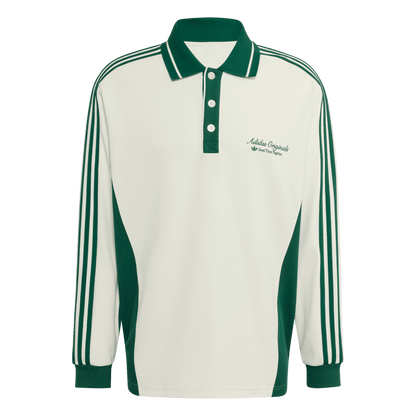 adidas Long Sleeved Polo Shirt Off White Dark Green – KW5688-S – product image