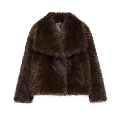 Plush Faux-Fur Short Winter Jacket – Elegant Warm Edition