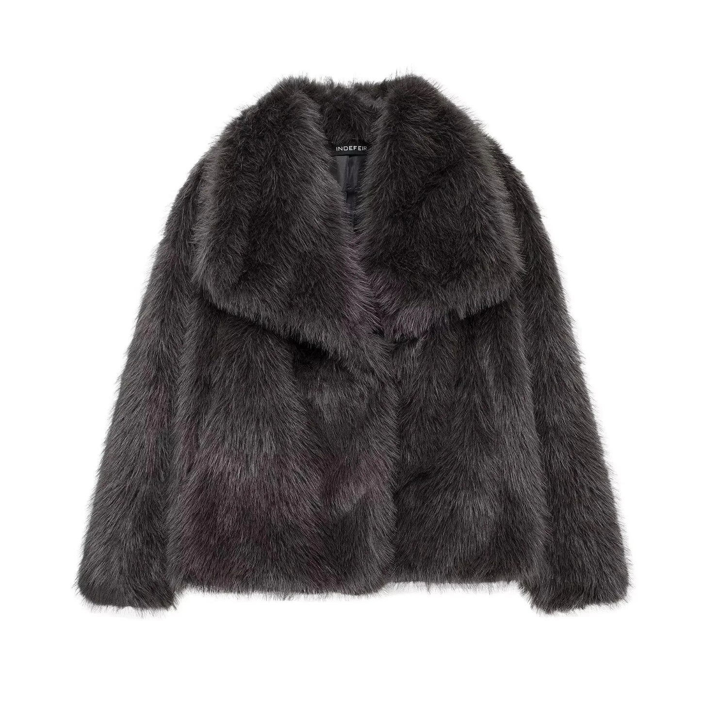 Plush Faux-Fur Short Winter Jacket – Elegant Warm Edition