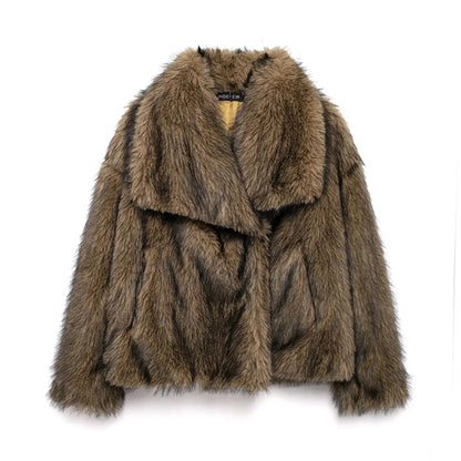 Plush Faux-Fur Short Winter Jacket – Elegant Warm Edition