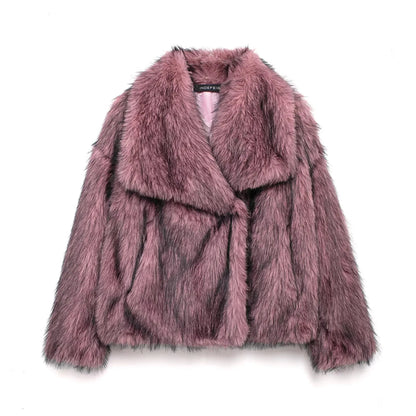 Plush Faux-Fur Short Winter Jacket – Elegant Warm Edition