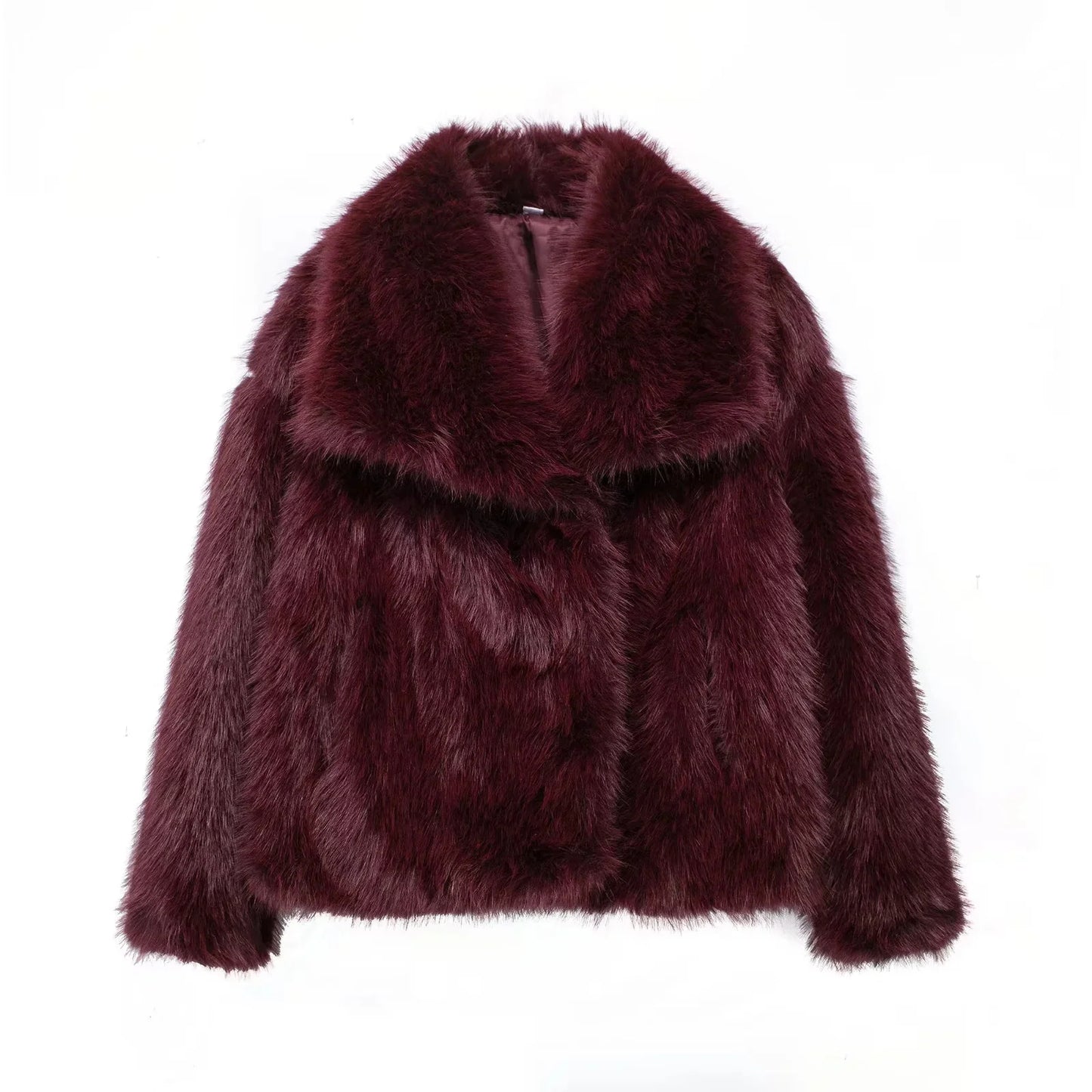 Plush Faux-Fur Short Winter Jacket – Elegant Warm Edition