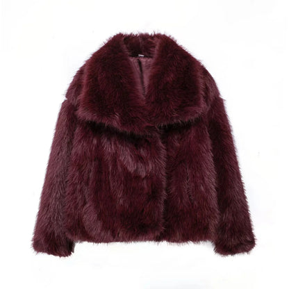 Plush Faux-Fur Short Winter Jacket – Elegant Warm Edition