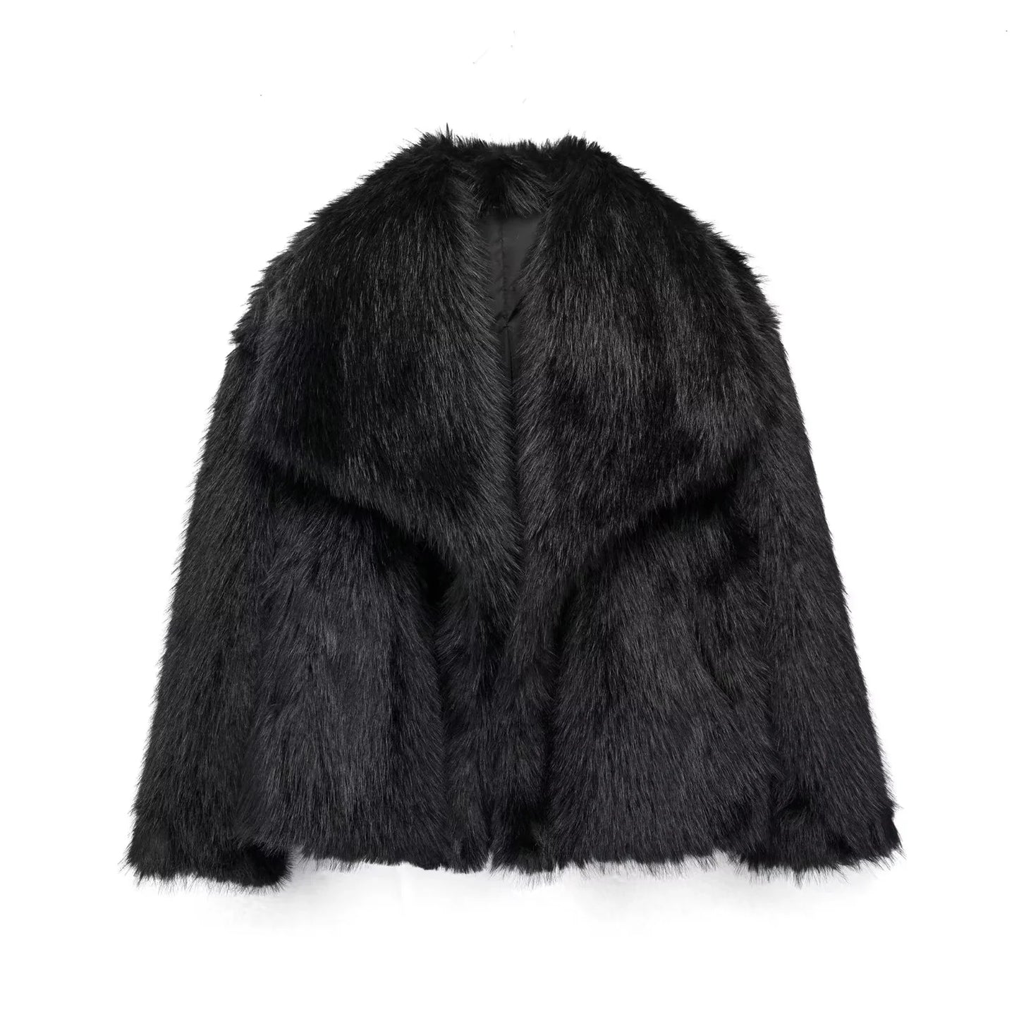 Plush Faux-Fur Short Winter Jacket – Elegant Warm Edition