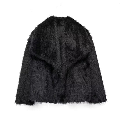 Plush Faux-Fur Short Winter Jacket – Elegant Warm Edition