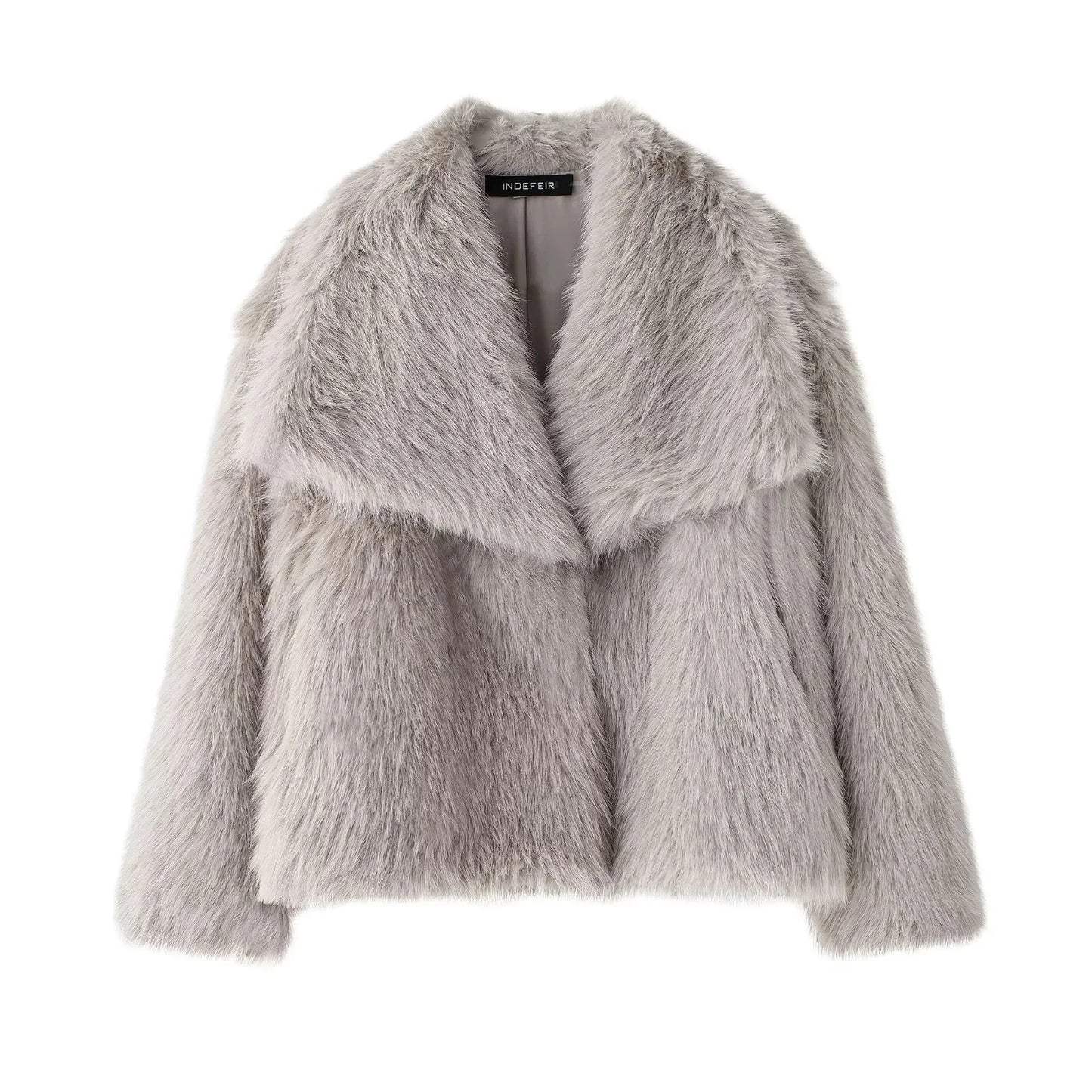 Plush Faux-Fur Short Winter Jacket – Elegant Warm Edition