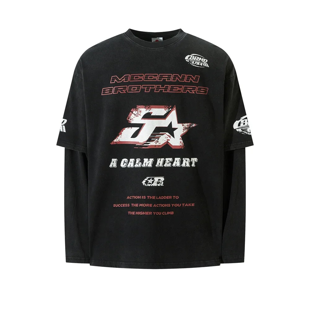 "EchoScript Washed Long Sleeve Tee"