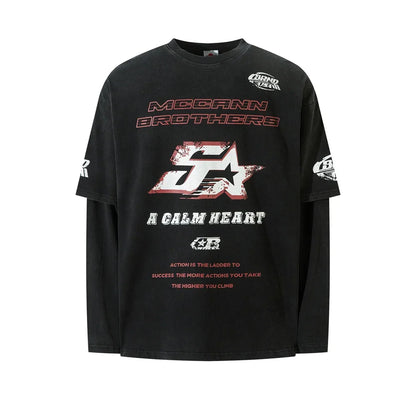 "EchoScript Washed Long Sleeve Tee"