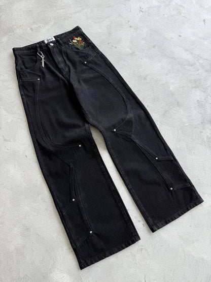 Luxem Swiss “Fallen Knight” Embroidered Denim – Black Edition