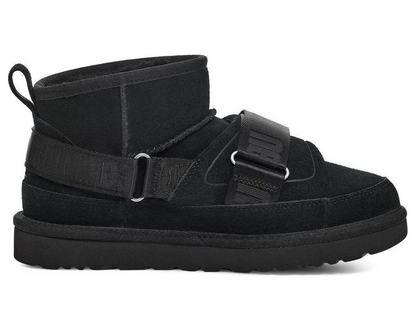 Bottes UGG Classic Mini Strap noires | Daim en peau lainée pour femme – Luxem Swiss