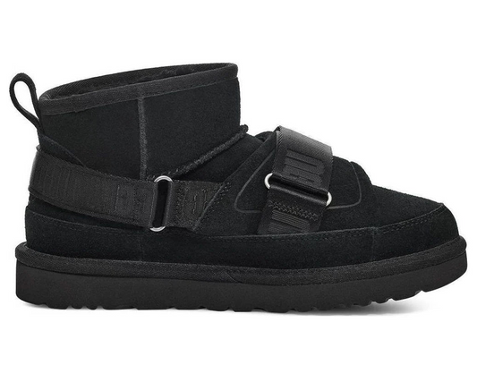 UGG Classic Mini Strap Boots Black | Women’s Shearling Suede – Luxem Swiss