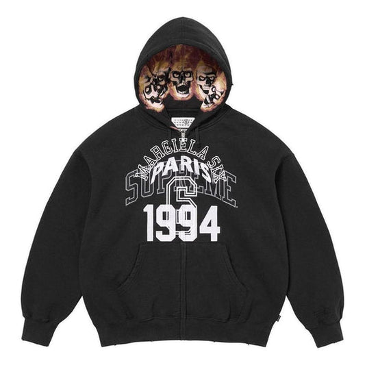 Supreme x MM6 Maison Margiela Bluza z kapturem zapinana na zamek „Czarno-biały”