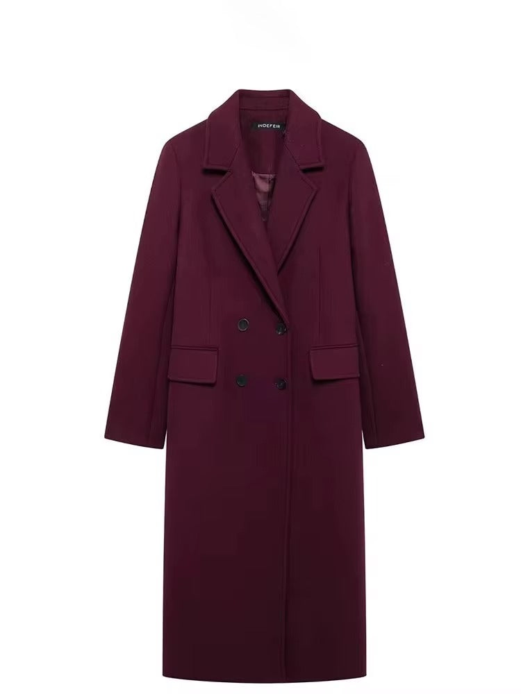 Elegant Long Wool-Blend Overcoat – Premium Winter Edition