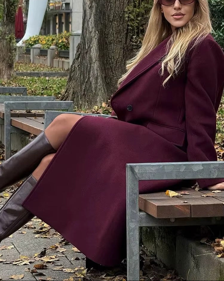 Elegant Long Wool-Blend Overcoat – Premium Winter Edition