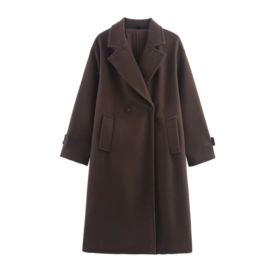 Classic Wool-Blend Long Coat – Autumn/Winter Elegant Edition
