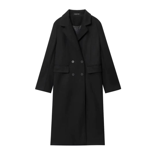 Elegant Long Wool-Blend Overcoat – Premium Winter Edition