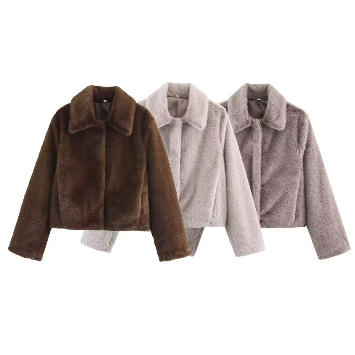 Soft Plush Lapel Jacket – Autumn/Winter Cozy Edition