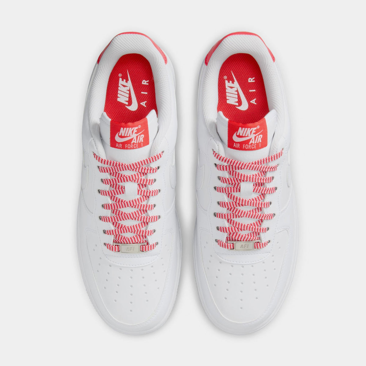 Nike Air Force 1 Low '07 White Pink Foam Metallic Silver Light Crimson Women's top view