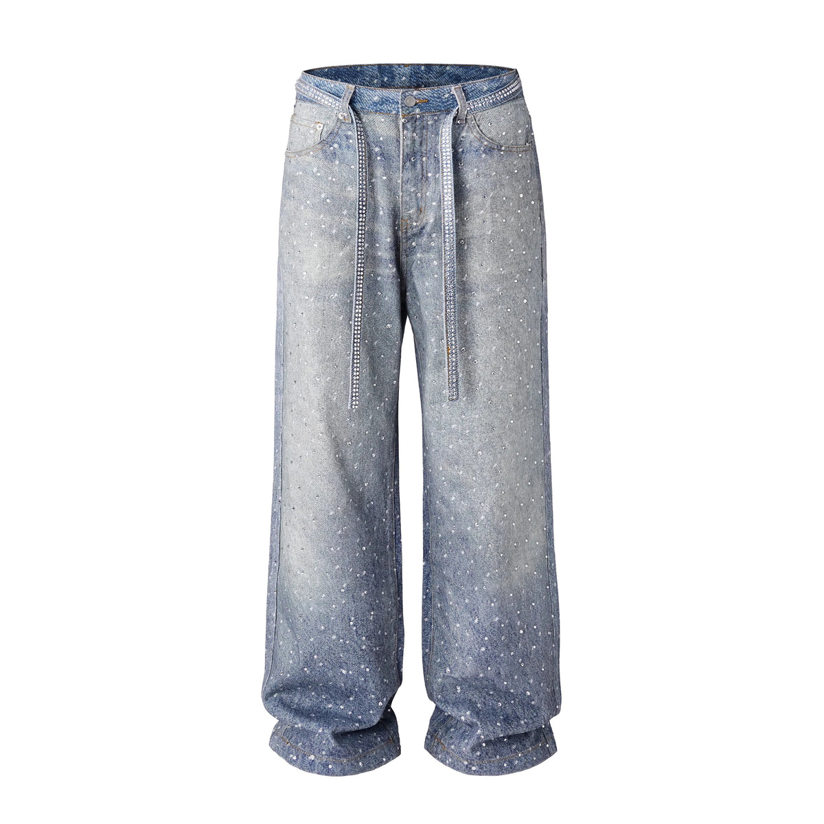 Aurora Luxe Splatter Wide-Leg Jeans – Premium Streetwear Denim image