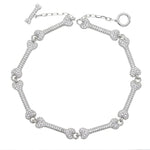 Dog Bone Shaped Necklace – Mystery & Evil Cubic Zirconia Chain | Animal Bone Link Jewelry