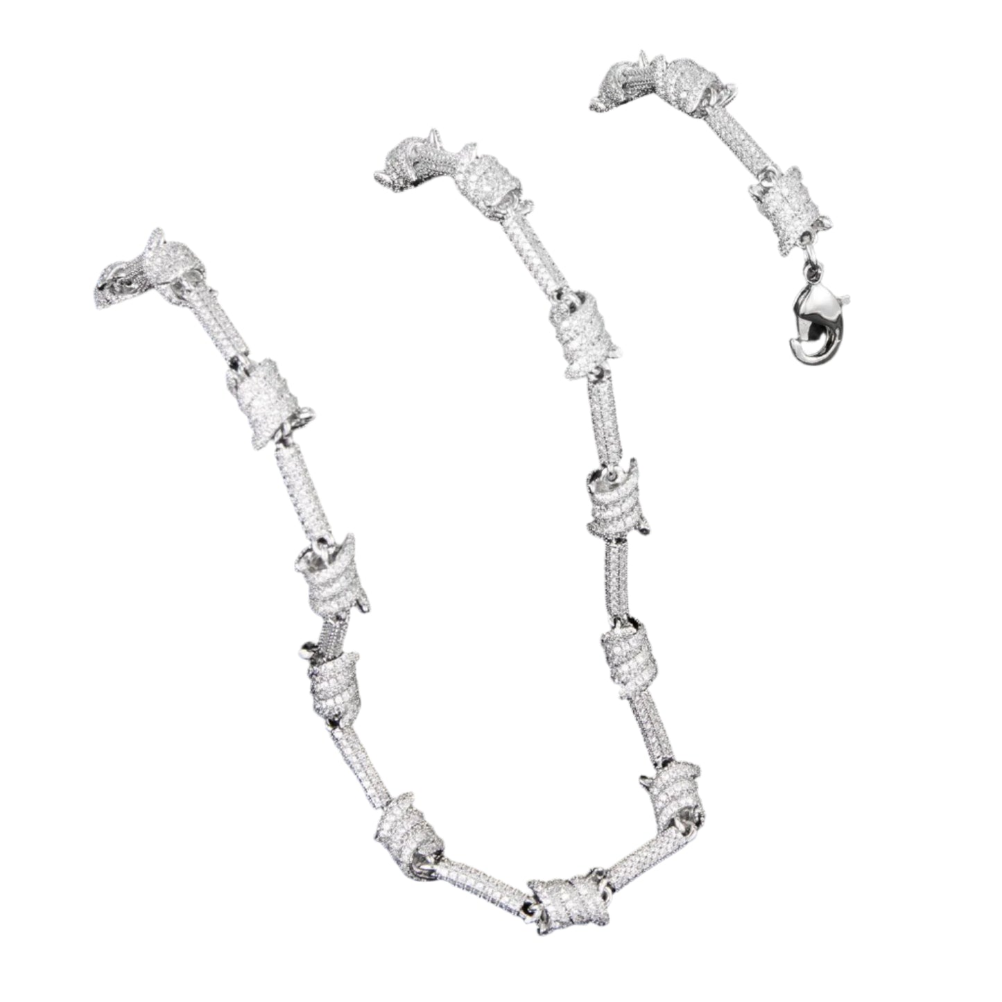 „Eternal Ice Knot™” – złota bransoletka z białego złota z efektem lodu
