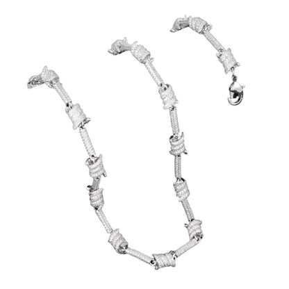 „Eternal Ice Knot™” – złota bransoletka z białego złota z efektem lodu