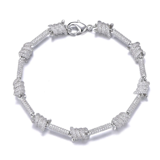 „Eternal Ice Knot™” – złota bransoletka z białego złota z efektem lodu