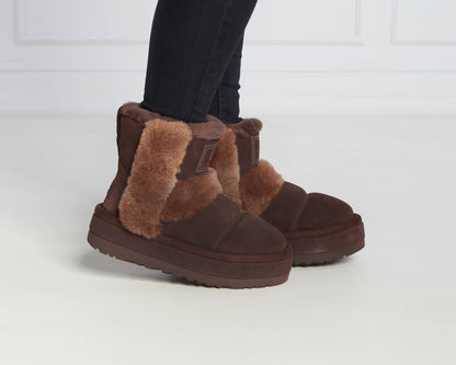 Bottes UGG Classic ChillaPeak pour femmes – Marron foncé / Moutonnière | Luxem Swiss